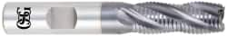 OSG - 5/8" Diam, Fine Pitch, 1-5/8" LOC, 4 Flute Cobalt Roughing Square End Mill - TiCN Finish, 3-3/4" OAL, 5/8" Shank Diam, Single End, Centercutting, 30° Helix - Caliber Tooling