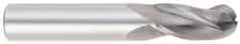 OSG - 1" Diam, 1-1/2" LOC, 3 Flute Solid Carbide Ball End Mill - Uncoated, Single End, 4" OAL, 1" Shank Diam, Spiral Flute - Caliber Tooling