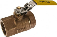 Apollo - 1-1/2" Pipe, Standard Port, Bronze Standard Ball Valve - 2 Piece, NPT Ends, Locking Lever Handle, 600 WOG, 150 WSP - Caliber Tooling