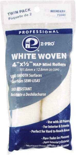 Premier Paint Roller - 1/2" Nap, 4" Wide Paint Mini Roller Covers - Semi-Rough Texture, Woven - Caliber Tooling