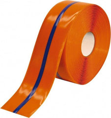 PRO-SAFE - Orange & Blue Striped PVC Tape - 4" Wide x 100' Long x 50 mil Thick, General Traffic - Caliber Tooling