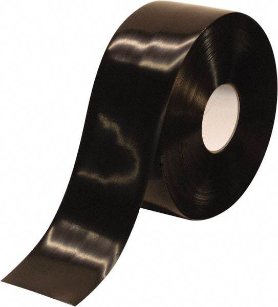 PRO-SAFE - Black Solid Color PVC Tape - 4" Wide x 100' Long x 50 mil Thick, General Traffic - Caliber Tooling