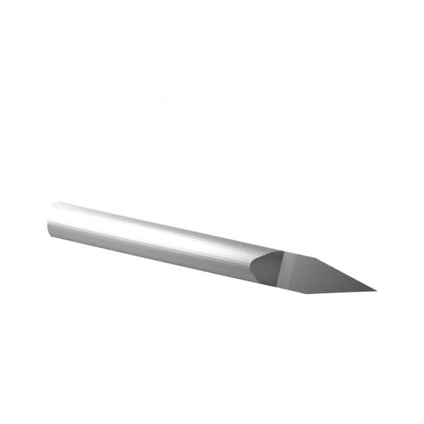 Scientific Cutting Tools - 30° Incl Angle, 1/8" Shank Diam, 1-1/2" OAL, 0.005" Cut Diam, Conical Engraving Cutter - 0.223" LOC, 0.005" Tip Diam, Right Hand Cut, Submicron Solid Carbide - Caliber Tooling