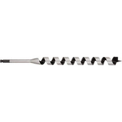 Irwin - 1-1/4", 7/16" Diam Hex Shank, 17" Overall Length with 15" Twist, Ship Auger Bit - Caliber Tooling