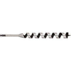 Irwin - 1-3/8", 3/8" Diam Hex Shank, 17" Overall Length with 15" Twist, Ship Auger Bit - Caliber Tooling