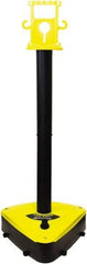 PRO-SAFE - 46-1/2" High, 3" Pole Diam, Warning Post - 55-1/4" Base Diam, Triangle Plastic Base, Black Plastic Post, For Outdoor Use - Caliber Tooling