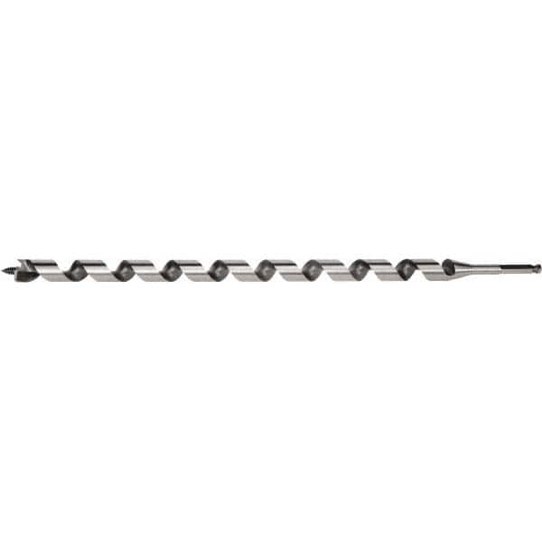 Irwin - 13/16", 5/8" Diam Hex Shank, 18" Overall Length with 15" Twist, Utility Auger Bit - Caliber Tooling