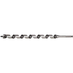 Irwin - 1-1/16", 7/16" Diam Hex Shank, 18" Overall Length with 15" Twist, Utility Auger Bit - Caliber Tooling