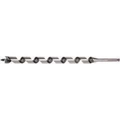 Irwin - 11/16", 7/16" Diam Hex Shank, 24" Overall Length with 21" Twist, Utility Auger Bit - Caliber Tooling