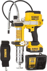 DeWALT - 10,000 Max psi, Flexible Battery-Operated Grease Gun - 16 oz Capacity, Bulk & Cartridge Fill, Includes DCB204 Battery, Fast Charger, Shoulder Strap & Kit Box - Caliber Tooling