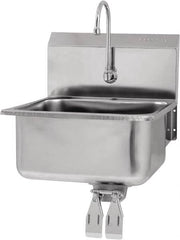 SANI-LAV - 19" Long x 16" Wide Inside, 1 Compartment, Grade 304 Stainless Steel Hands Free Hand Sink - 18 Gauge, 21" Long x 20" Wide x 24" High Outside, 10" Deep - Caliber Tooling