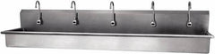 SANI-LAV - 97" Long x 16-1/2" Wide Inside, 1 Compartment, Grade 304 Stainless Steel Hands Free Hand Sink - 16 Gauge, 100" Long x 20" Wide x 18" High Outside, 8" Deep - Caliber Tooling