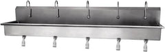 SANI-LAV - 97" Long x 16-1/2" Wide Inside, 1 Compartment, Grade 304 Stainless Steel Hands Free Hand Sink - 16 Gauge, 100" Long x 20" Wide x 18" High Outside, 8" Deep - Caliber Tooling