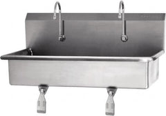 SANI-LAV - 37" Long x 16-1/2" Wide Inside, 1 Compartment, Grade 304 Stainless Steel Hands Free Hand Sink - 16 Gauge, 40" Long x 20" Wide x 18" High Outside, 8" Deep - Caliber Tooling