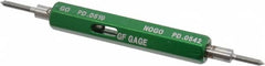 GF Gage - #0-80, Class 2B, Double End Plug Thread Go/No Go Gage - Hardened Tool Steel, Size 000 Handle Included - Caliber Tooling