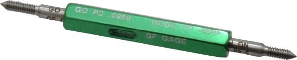 GF Gage - #3-48, Class 2B, Double End Plug Thread Go/No Go Gage - Hardened Tool Steel, Size 000 Handle Included - Caliber Tooling