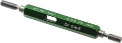 GF Gage - #8-36, Class 3B, Double End Plug Thread Go/No Go Gage - Hardened Tool Steel, Size 0 Handle Included - Caliber Tooling