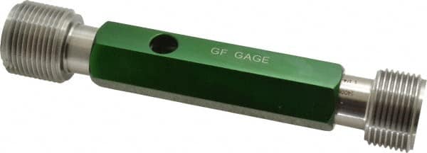 GF Gage - 1-1/4 - 12, Class 3B, Double End Plug Thread Go/No Go Gage - Hardened Tool Steel, Size 5 Handle Included - Caliber Tooling