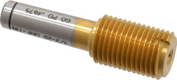 GF Gage - 1/2-20, Class 2B, 3B, Single End Plug Thread Go Gage - High Speed Steel, Size 2 Handle Not Included - Caliber Tooling