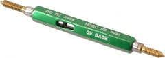 GF Gage - #4-40, Class 2B, Double End Plug Thread Go/No Go Gage - High Speed Steel, Size 00 Handle Included - Caliber Tooling