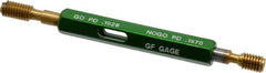 GF Gage - #12-28, Class 2B, Double End Plug Thread Go/No Go Gage - High Speed Steel, Size 0 Handle Included - Caliber Tooling