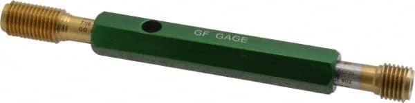 GF Gage - 7/16-20, Class 2B, Double End Plug Thread Go/No Go Gage - High Speed Steel, Size 2 Handle Included - Caliber Tooling