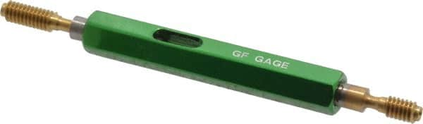 GF Gage - #8-32, Class 3B, Double End Plug Thread Go/No Go Gage - High Speed Steel, Size 0 Handle Included - Caliber Tooling