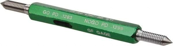 GF Gage - 4-40 Thread, Steel, Screw Thread Insert (STI) Class 3B, Plug Thread Insert Go/No Go Gage - Double End with Handle - Caliber Tooling