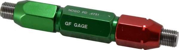 GF Gage - 1/2-20, Class 2B, Double End Plug Thread Go/No Go Gage - Steel, Size 5W Handle Included - Caliber Tooling