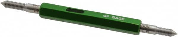 GF Gage - M3.5x0.60, Class 6H, Double End Plug Thread Go/No Go Gage - Hardened Tool Steel, Size 00 Handle Included - Caliber Tooling