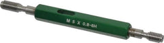 GF Gage - M5x0.80, Class 6H, Double End Plug Thread Go/No Go Gage - Hardened Tool Steel, Size 0 Handle Included - Caliber Tooling