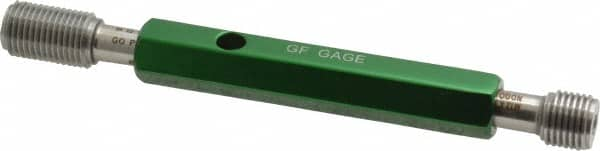 GF Gage - M12x1.25, Class 6H, Double End Plug Thread Go/No Go Gage - Hardened Tool Steel, Size 2 Handle Included - Caliber Tooling