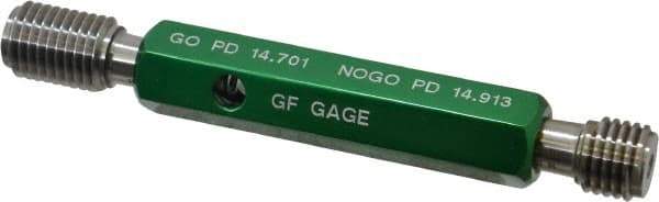 GF Gage - M16x2.00, Class 6H, Double End Plug Thread Go/No Go Gage - Hardened Tool Steel, Size 3 Handle Included - Caliber Tooling