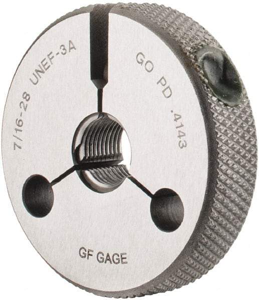 GF Gage - 7/16-28 Go Single Ring Thread Gage - Class 3A - Caliber Tooling