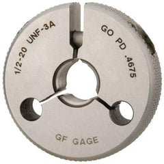 GF Gage - 1/2-20 Go Single Ring Thread Gage - Class 3A - Caliber Tooling