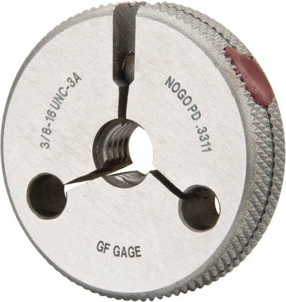 GF Gage - 3/8-16 No Go Single Ring Thread Gage - Class 3A - Caliber Tooling