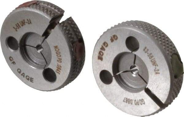 GF Gage - 3-56 Go/No Go Double Ring Thread Gage - Class 2A - Caliber Tooling