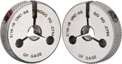 GF Gage - 5/16-18 Go/No Go Double Ring Thread Gage - Class 3A - Caliber Tooling