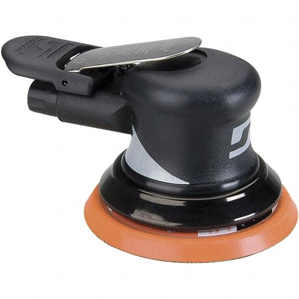 Dynabrade - 12,000 OPM, 18 CFM Air Consumption, Palm Air Orbital Sander - Round Pad, 1/4 NPT Inlet - Caliber Tooling