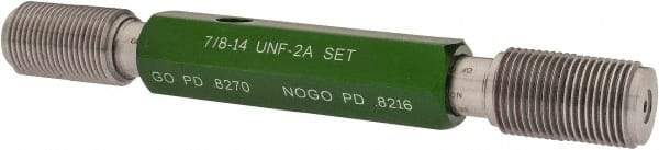 GF Gage - 7/8-14 Go/No Go Truncated Taperlock Thread Setting Plug Gage - Class 2A, Size 4 Handle, Steel - Caliber Tooling