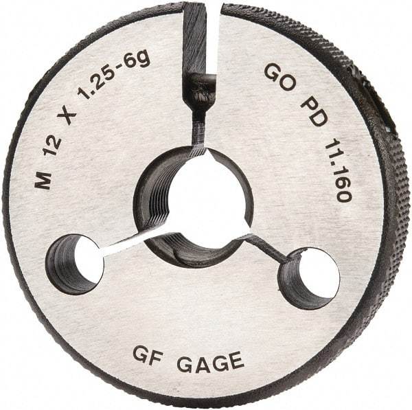 GF Gage - M12x1.25 Go Single Ring Thread Gage - Class 6G - Caliber Tooling