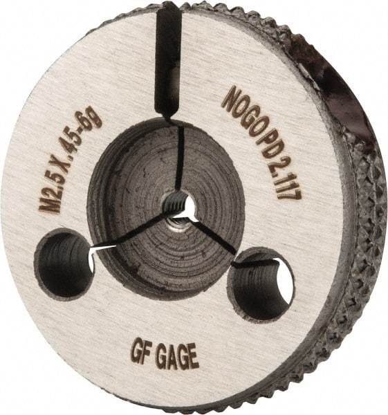 GF Gage - M2.5x0.45 No Go Single Ring Thread Gage - Class 6G - Caliber Tooling