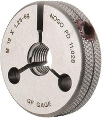 GF Gage - M12x1.25 No Go Single Ring Thread Gage - Class 6G - Caliber Tooling