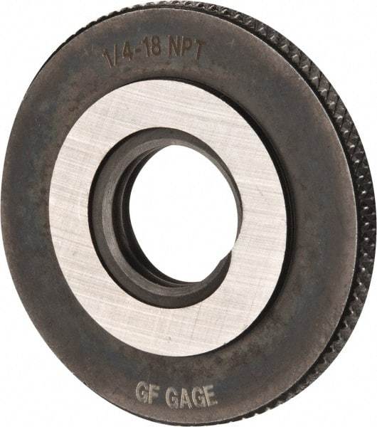 GF Gage - 1/4-18 Thread, Class L1, Ring Pipe Thread Gage - NPT Thread - Caliber Tooling