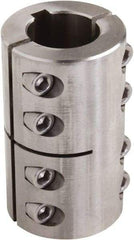 Climax Metal Products - 3/4" Inside x 1-1/2" Outside Diam, Two Piece Rigid Coupling with Keyway - 2-1/4" Long x 3/16" Keyway Width x 3/32" Keyway Depth - Caliber Tooling