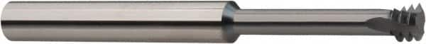 Niagara Cutter - 1/2-13 UN, 0.35" Cutting Diam, 3 Flute, Solid Carbide Helical Flute Thread Mill - Internal/External Thread, 0.23" LOC, 4" OAL, 3/8" Shank Diam - Caliber Tooling