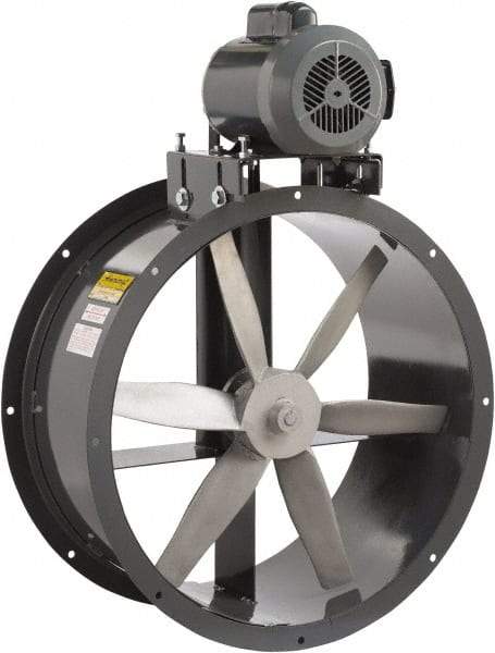 Americraft - 3/4 hp 12" TEFC Belt Drive Tube Axial Duct Fan - 2,044 CFM at 0 Static Pressure, 3,450 RPM, Single Phase - Caliber Tooling