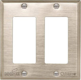 Cooper Wiring Devices - 2 Gang, 4-1/2 Inch Long, Standard Switch Plate - Decorator Switch, White Bronze, Antimicrobial Copper