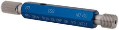 OSG - 9/16-18, Class 2B, Double End Plug Thread Go/No Go Gage - High Speed Steel, Handle Included - Caliber Tooling