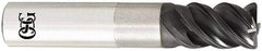 OSG - 1", 1-1/2" LOC, 1" Shank Diam, 4" OAL, 3 Flute, Solid Carbide Square End Mill - Single End, TiAlN Finish, Spiral Flute, 60° Helix, Centercutting, Right Hand Cut, Right Hand Flute, Series HP456 - Caliber Tooling